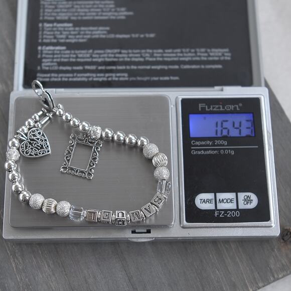 Sterling Silver Grandmother SAMUEL Name Bracelet Photo Frame Charm Toggle 925 - Picture 9 of 9